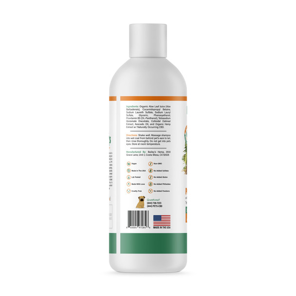 Bailey's Full Spectrum Hemp CBD Pet Shampoo Ingredients