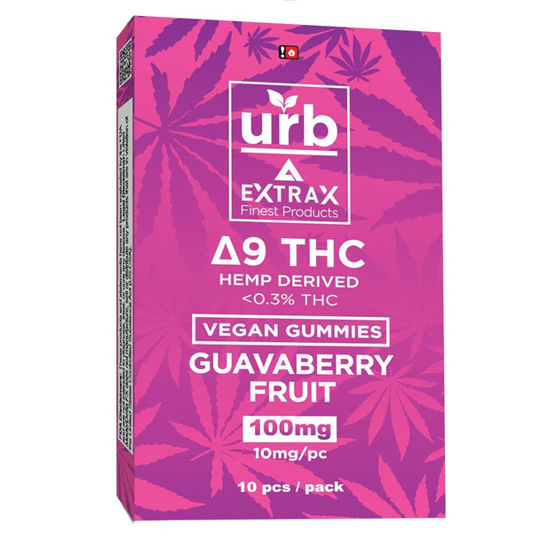 Delta Extrax + Urb Delta 9 THC Vegan Gummies - Guavaberry Fruit
