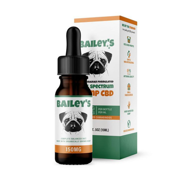 Bailey's Full Spectrum Hemp CBD Oil For Dogs 150mg