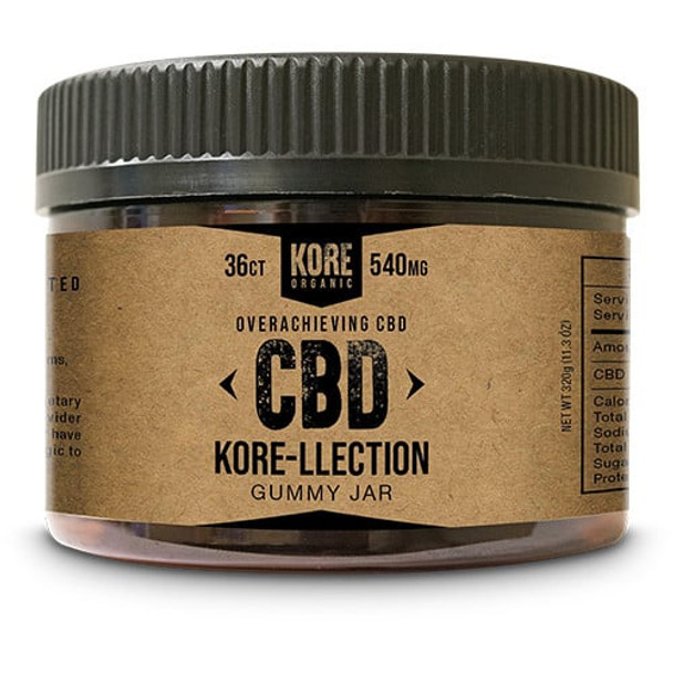 Kore Organic Broad Spectrum Hemp CBD Korellection Gummies Jar - Front