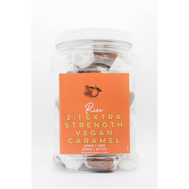 Seventh Hill Organic Delta 9 THC + CBD 2:1 Extra Strength Vegan Caramels - Rise 40