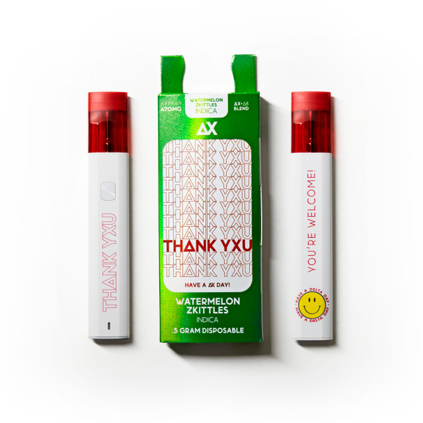 Thank You Delta 10 + Delta 8 Disposable Vape Pen - Watermelon Zkittles (Indica)