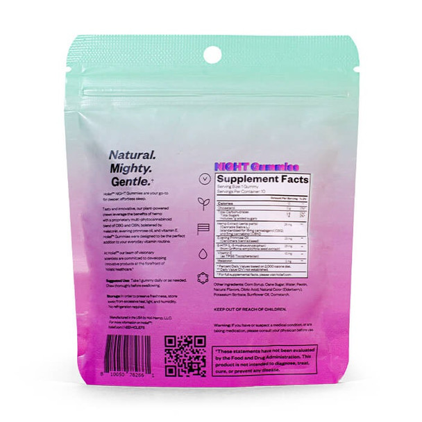 Holief Hemp CBD + CBN + CBG Night Mixed Berry Gummies - Back