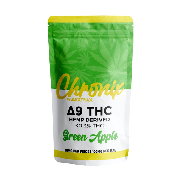 Delta Extrax Delta 9 THC Chronix Gummies - Green Apple Front