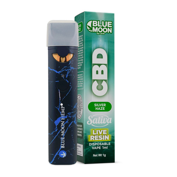 Blue Moon Hemp Full Spectrum Live Resin CBD 1G Disposable Vape Pen - Silver Haze