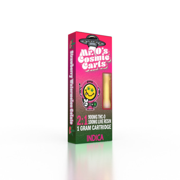 Mr. O's 2 in 1 THC-O Acetate and Live Resin Cosmic Vape Cart - Strawberry Watermelon Gelato