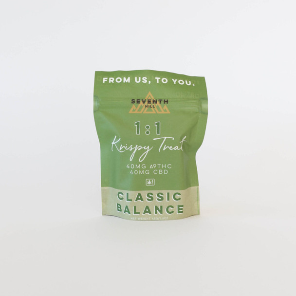 Seventh Hill Delta 9 THC + CBD 1:1 Balance Krispy Treat - Front