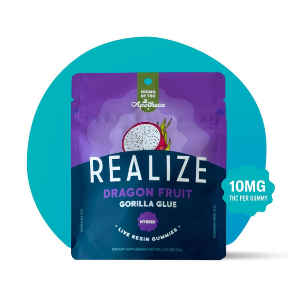 Realize Live Resin Delta 9 THC 10 Count Gummies - Dragon Fruit / Gorilla Glue Realize Live Resin Delta 9 THC 10 Count Gummies - Dragon Fruit / Gorilla Glue
