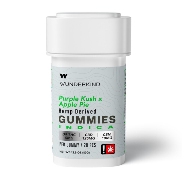 Wunderkind Delta 9 THC + CBD + CBG Terpene Infused Gummies - Purple Kush Terps & Apple Pie Flavor