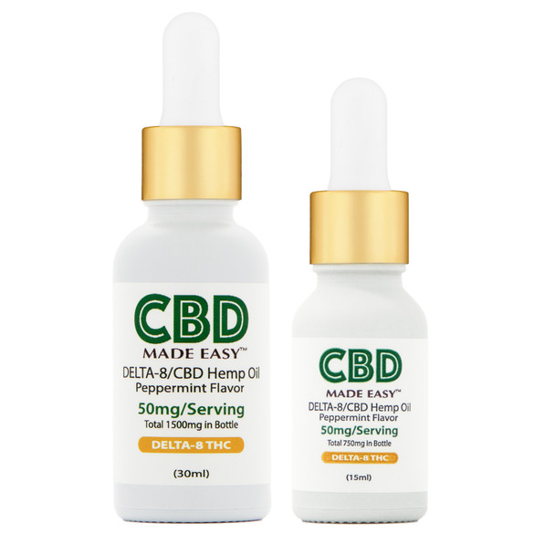 CBD Made Easy Dynamic Duo: Delta 8 THC/CBD 1:1 Hemp Oil - Peppermint
