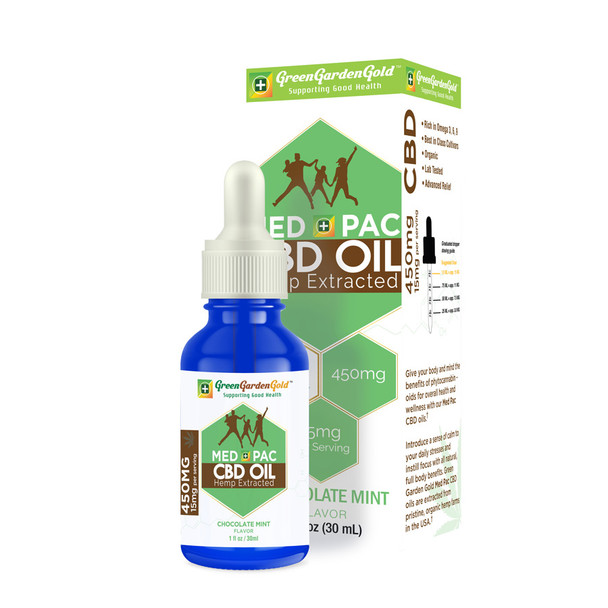 Green Garden Gold Med Pac Full Spectrum Hemp CBD Tincture Chocolate Mint