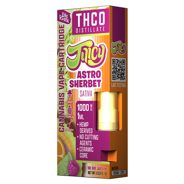 Juicy THCO Live Resin Blend Ceramic Vape Cartridge - Astro Sherbet