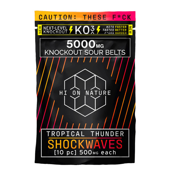 Hi On Nature D8 + HHC + THC-P + CB+ Shockwaves Knockout Sour Belts