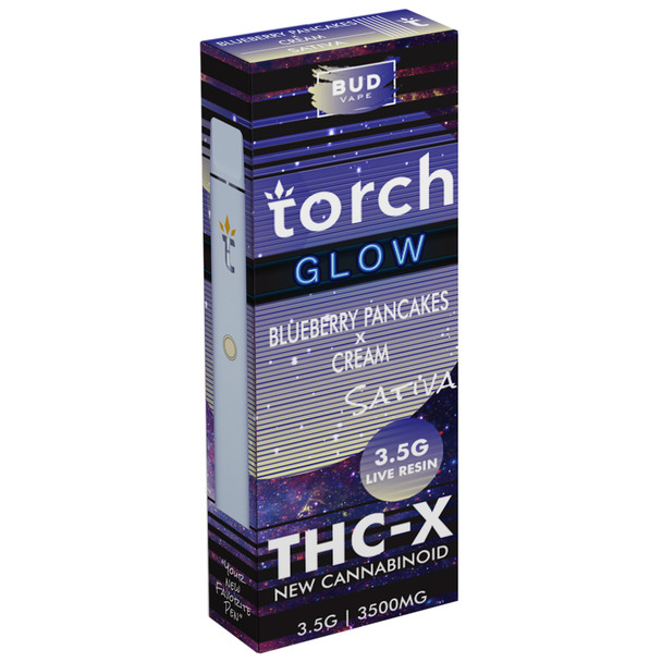 Torch Glow Live Resin THC-X Disposable 3.5G Vape Pen - Blueberry Pancake & Cream (Sativa)