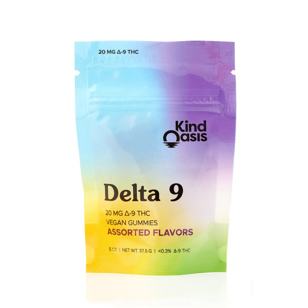 Kind Oasis Delta 9 THC Assorted Flavor Gummies Pouch - 20mg