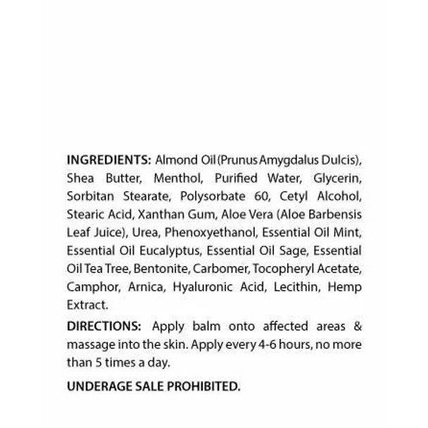Dr. Yinzy's CBD Menstrual Cramps Arnica Balm - Ingredients