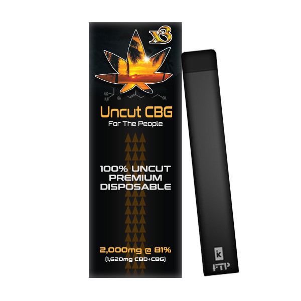 CBD For The People X3 Uncut CBG & CBD Disposable Vape Pen - Calm Leaf