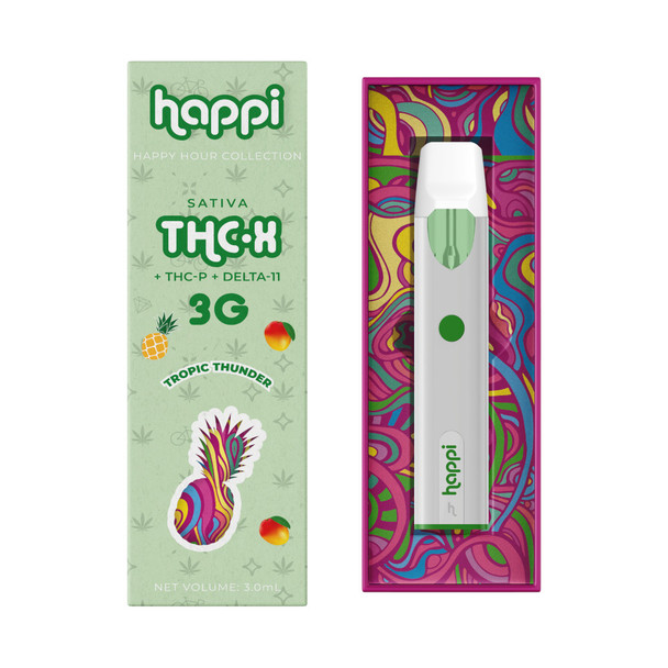 Happi THC-X + THC-P + Delta 11 THC Disposable 3ml Vape Pen - Tropic Thunder (Sativa)