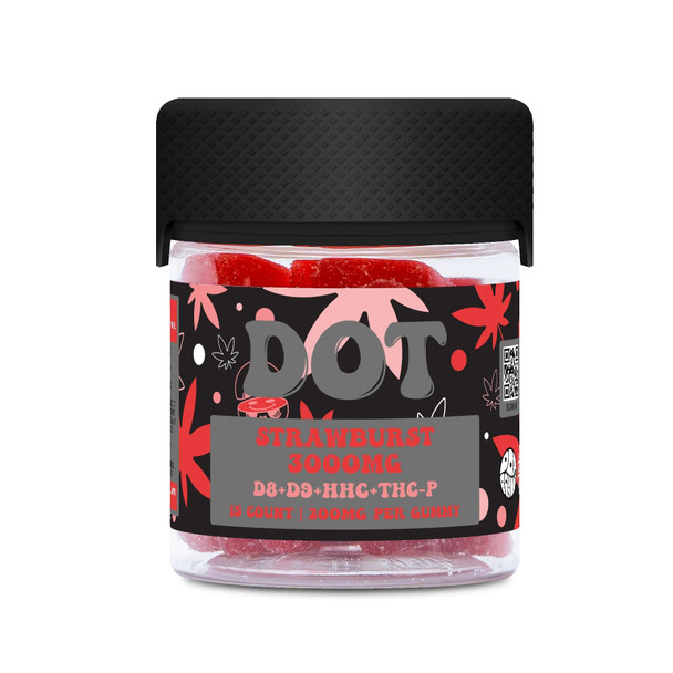 DOT 4-in-1 Blend D9 + D8 + HHC + THCP Live Resin Gummies - Strawburst