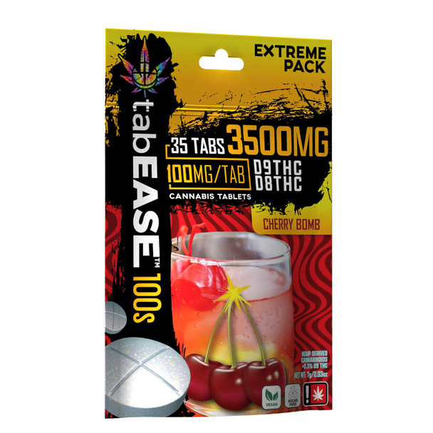 TabEASE 100s D9 THC + D8 THC Sugar-Free Tablets - Cherry Bomb