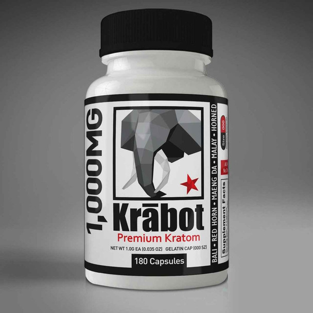 Krabot Red Horn Kratom Capsules - 180 Caps