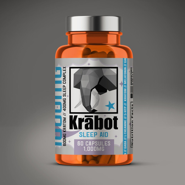 Krabot Red Bali Kratom Sleep Aid Infused Capsules - Front