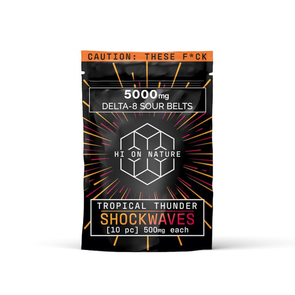 Hi On Nature Delta 8 THC Shockwaves Sour Belts - Tropical Thunder