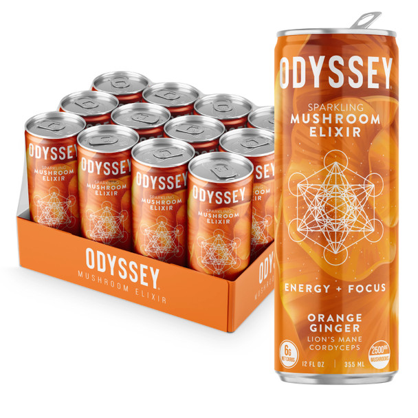Odyssey Energy + Focus Sparkling Mushroom Elixir - Orange