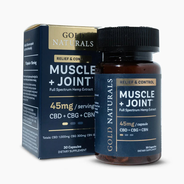 Gold Naturals CBD + CBG + CBN Muscle and Joint Soft Gels - Light