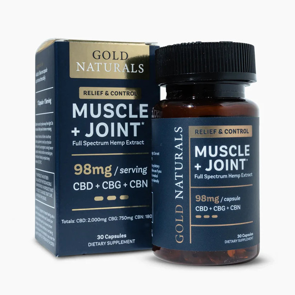 Gold Naturals CBD + CBG + CBN Muscle and Joint Soft Gels - Heavy