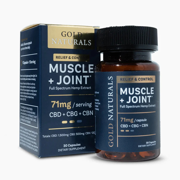 Gold Naturals CBD + CBG + CBN Muscle and Joint Soft Gels - Medium