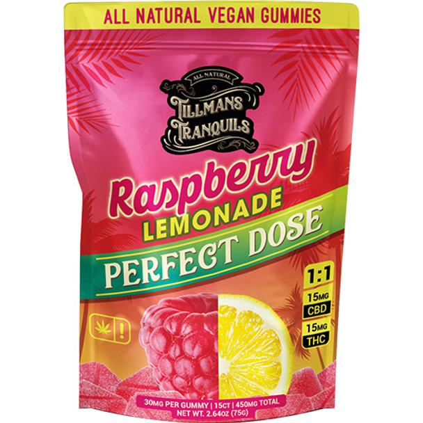 Tillmans Tranquils CBD + D9 THC 1:1 Lemonade Perfect Dose Gummies - Raspberry Lemonade Front