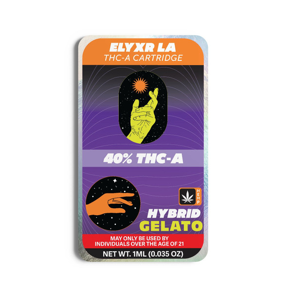 Elyxr Live Resin 40% THCA 1G Vape Cartridge - Gelato