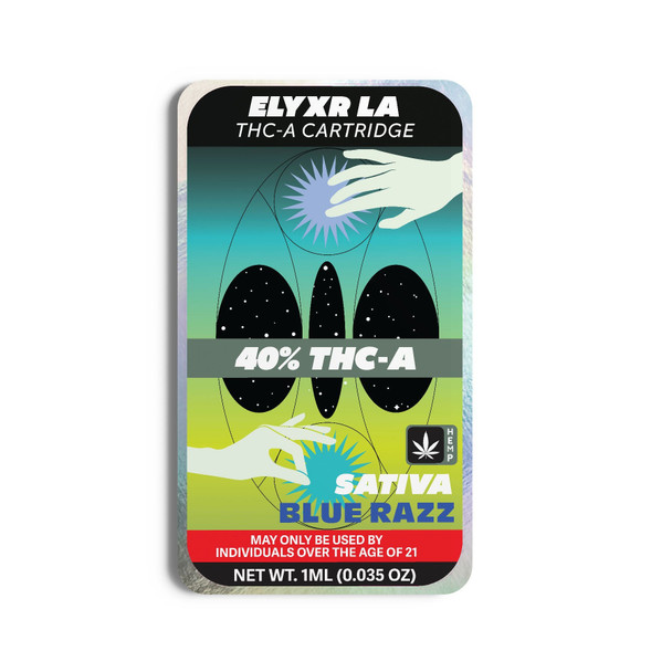 Elyxr Live Resin 40% THCA 1G Vape Cartridge - Blue Razz