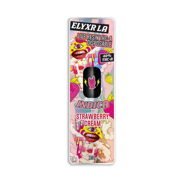 Elyxr Live Resin 40% THCA Disposable Vape Pen- Strawberry Cream 1ml
