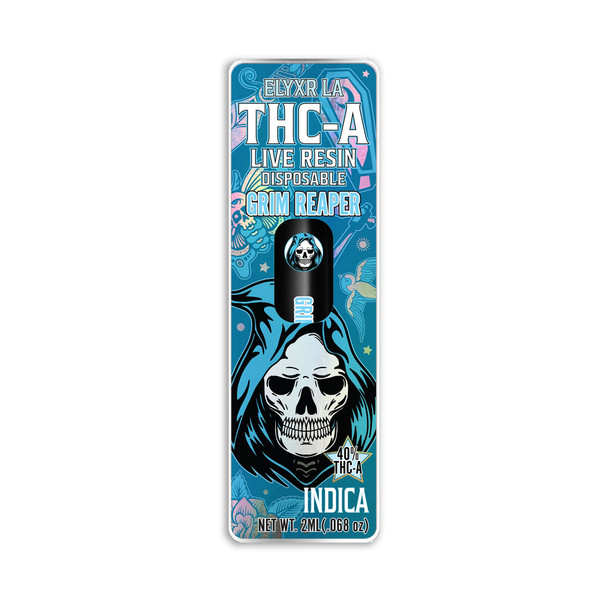Elyxr Live Resin 40% THCA Disposable Vape Pen - Grim Reaper (Indica - Halloween Exclusive)