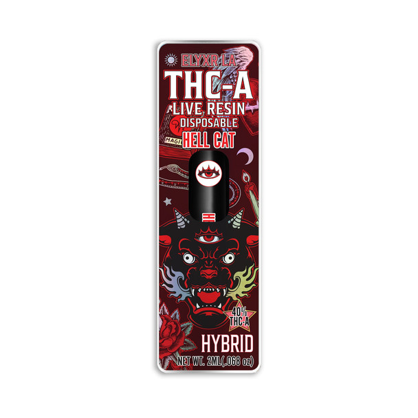 Elyxr Live Resin 40% THCA Disposable Vape Pen - Hell Cat (Hybrid - Halloween Exclusive)