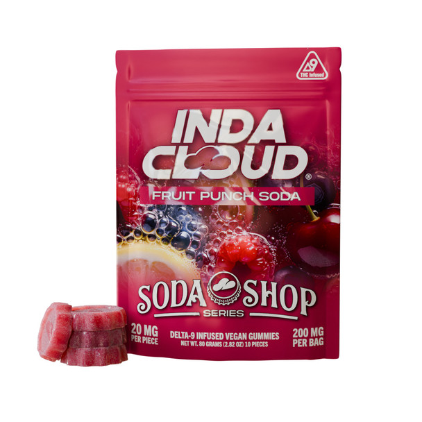 IndaCloud Delta 9 THC Funta Series Soda Shop Vegan Gummies - Fruit Punch Soda