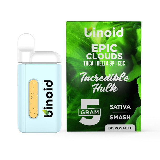 Binoid Epic Clouds THCA Live Resin Blend 5G Disposable Vape Pen - Incredible Hulk