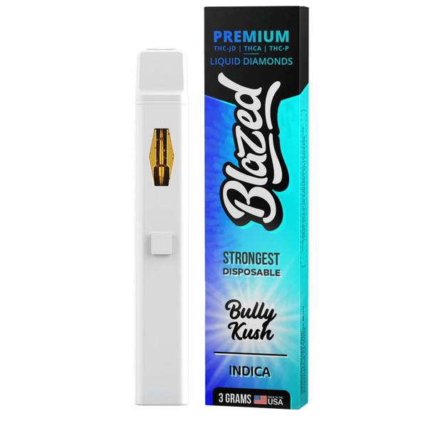 Blazed Liquid Diamonds THCA + Delta 9P + THC-JD 3G Disposable Vape Pen - Bully Kush Blazed Liquid Diamonds THCA + Delta 9P + THC-JD 3G Disposable Vape Pen - Bully Kush