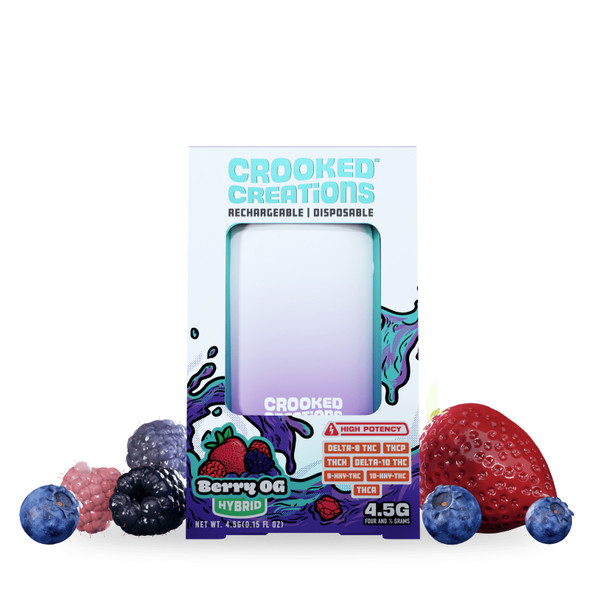 Crooked Creations Delta 8 THC, THCP, Delta10 THC,HXY-10, HXY-9,THCA Live Resin 4.5ml Berry OG