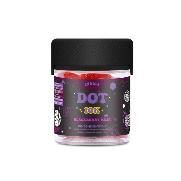 DOT 10K Blend D9 + D8 + HHC + THCP Live Resin Gummies - Blackberry Kush