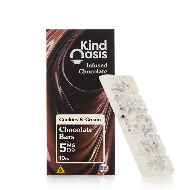 Kind Oasis Delta 9 THC Chocolate Bar - Cookies & Cream 5mg Kind Oasis Delta 9 THC Chocolate Bar - Cookies & Cream 5mg