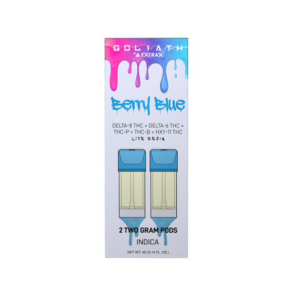 Delta Extrax Goliath D8 + D6 + THCP + THCB + HXY-11 THC Live Resin Pod Refill - Berry Blue
