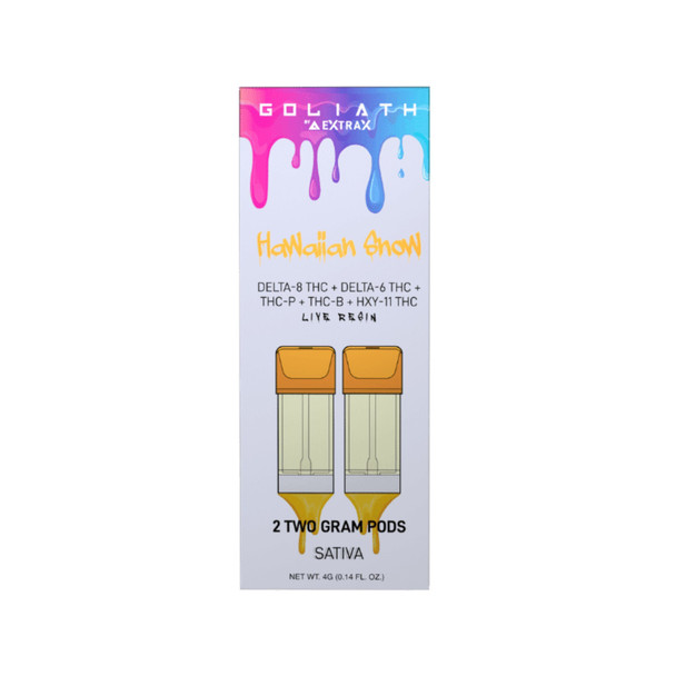 Delta Extrax Goliath D8 + D6 + THCP + THCB + HXY-11 THC Live Resin Pod Refill - Hawaiian Snow