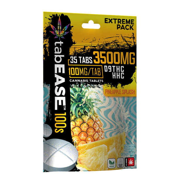 TabEASE 100s D9 THC + HHC Sugar-Free Tablets - Pineapple Splash