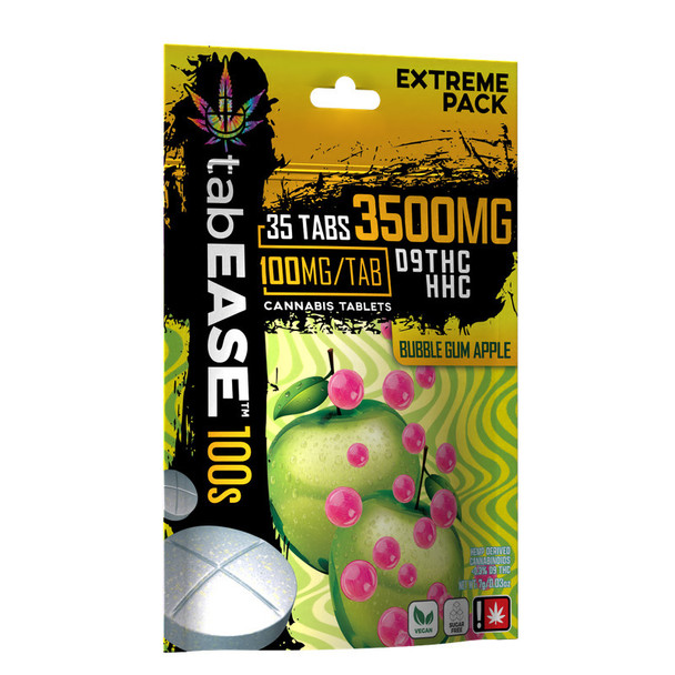 TabEASE 100s D9 THC + HHC Sugar-Free Tablets - Bubblegum Apple