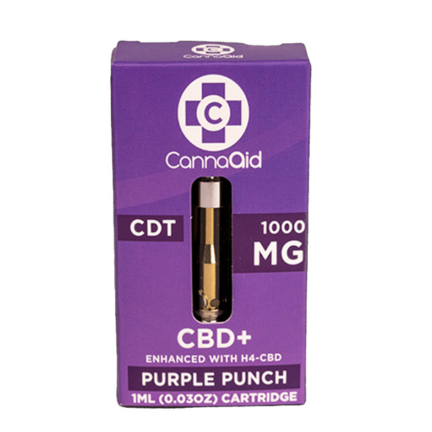 CannaAid Full Spectrum CBD + H4-CBD CDT 1G Vape Cartridge - Purple Punch
