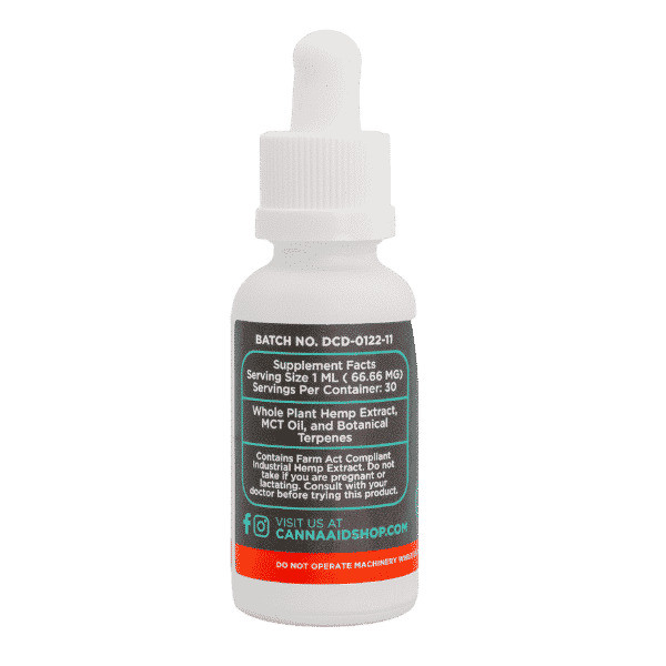 CannaAid Delta 8 THC + CBD Tincture - Back