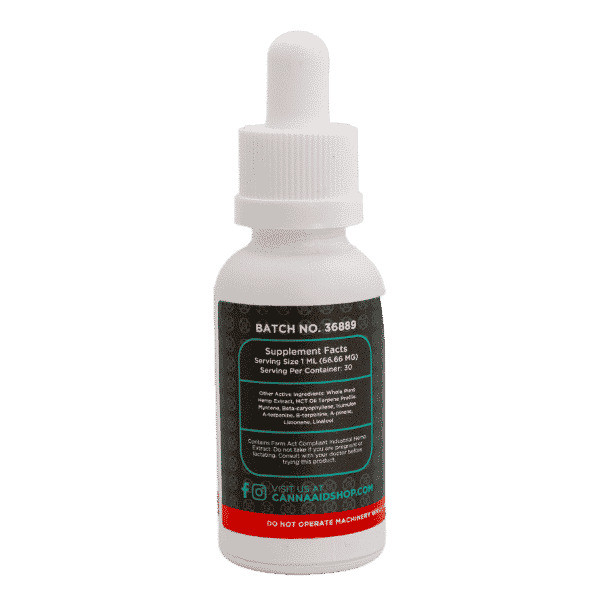 CannaAid Delta 8 THC + CBG Tincture - Back